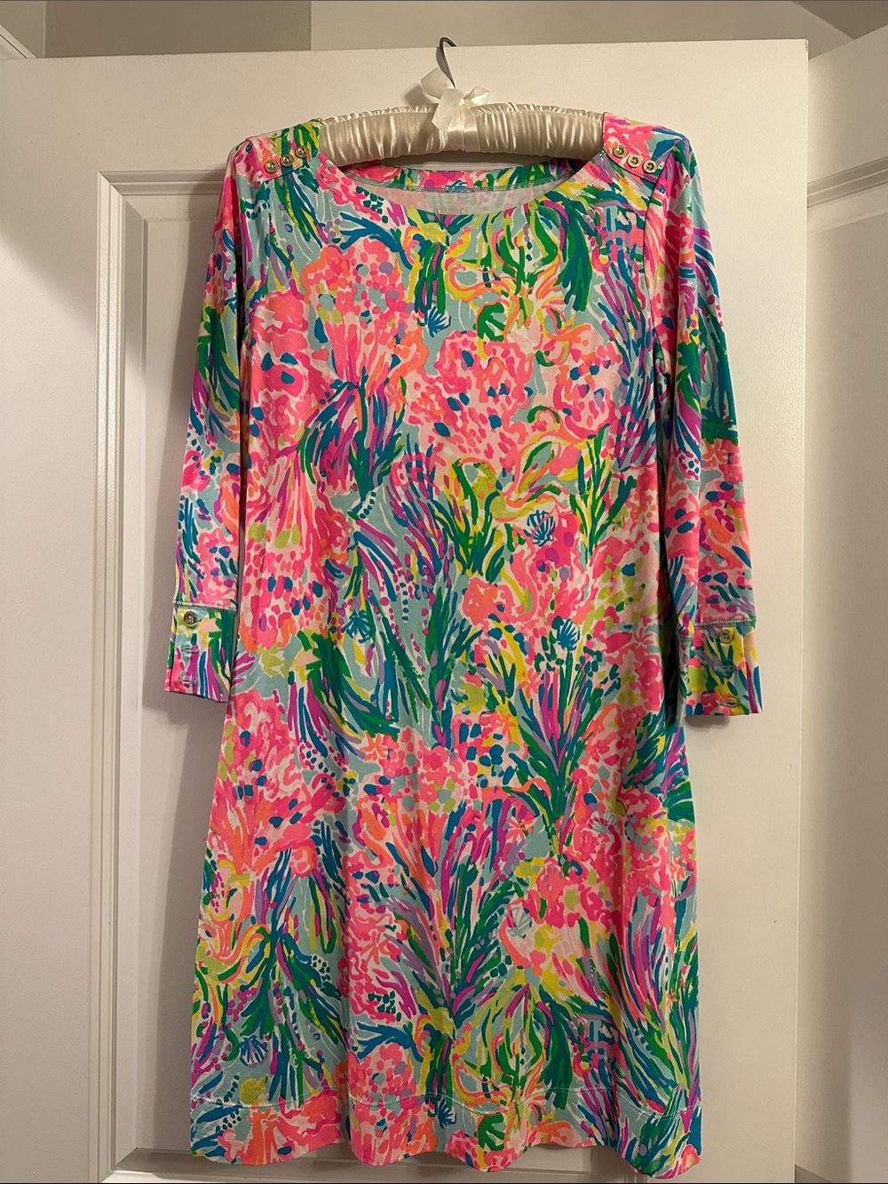 Lilly Pulitzer Multi-Color Floral Long-Sleeve Shift Dress